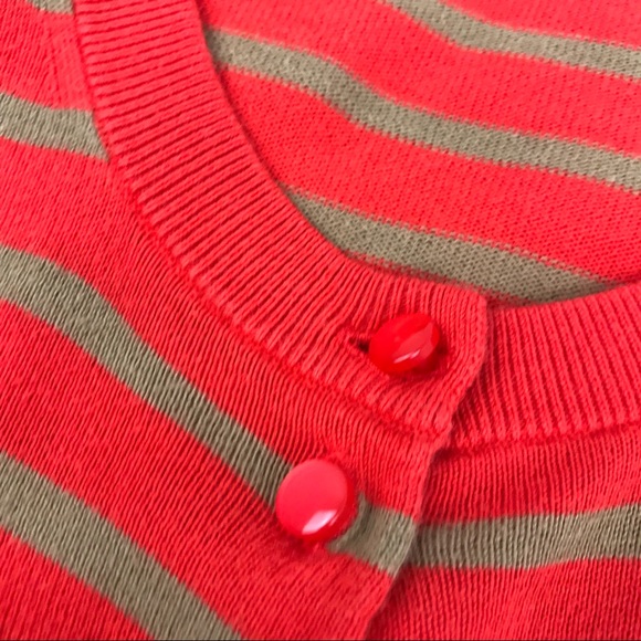 J. Crew Orange Striped Button Up Cardigan EUC - Picture 5 of 10